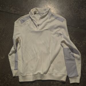 Men's White and Gray Sweater